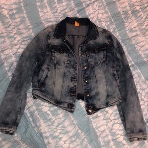 Jou Jou jean jacket. Stretchy material. Cropped.